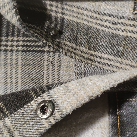 She + sky flannel and denim shacket - Picture 5 of 7